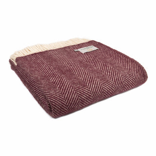 Wolldecke in  rosewood Herringbone