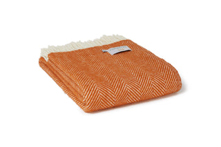 Wolldecke Cinnamon orange Herringbone
