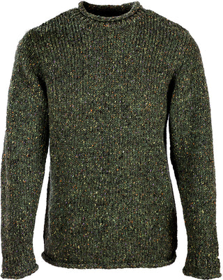 Donegal Herrenpullover 100% Wolle dunkelgrün