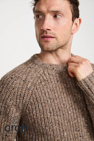 Donegal Herrenpullover 100% Wolle beige