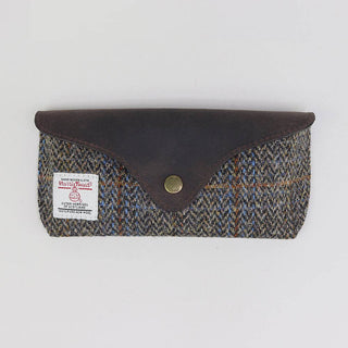 Sophos Brillenetui aus Brown Harris Tweed und Leder