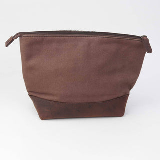 Brauner dreieckiger Harris-Tweed-Waschbeutel