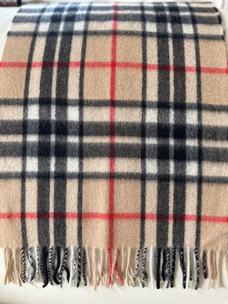 Kaschmir Tartan Schal Camel Thompson brushed quality cashmere