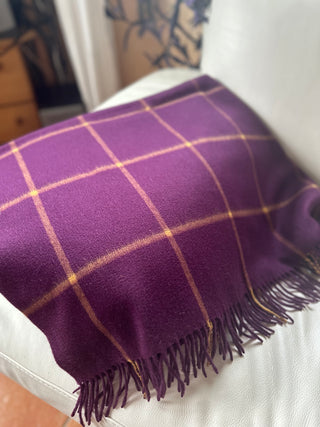 Kaschmir Tartan Stola Burgund Gold Cashmere