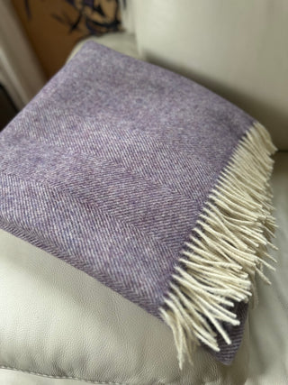 Wolldecke Lavender Herringbone