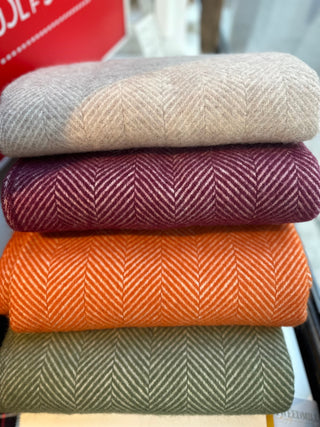 Wolldecke Cinnamon orange Herringbone