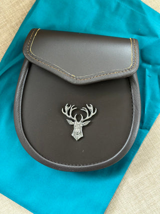 Sporran Hirschmotiv Kilttaschen handgearbeitet hochwertiges Leder