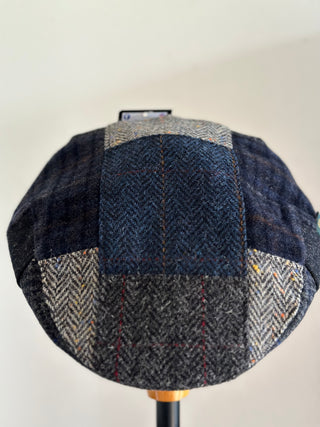Patch Cap Irische Tweed Kappe blau