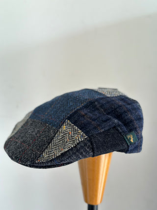 Patch Cap Irische Tweed Kappe blau