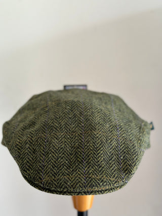 Trinity Cap Irische Wollkappe Tweed grün herringbone