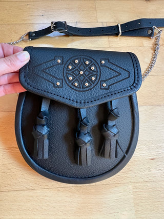 Sporran keltisches Motiv Kilttaschen handgearbeitet hochwertiges Leder