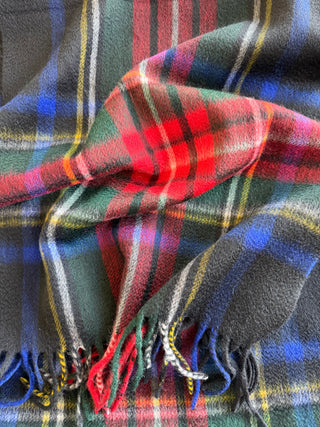Kaschmir Tartan Schal Black Stewart Ripple finish Cashmere