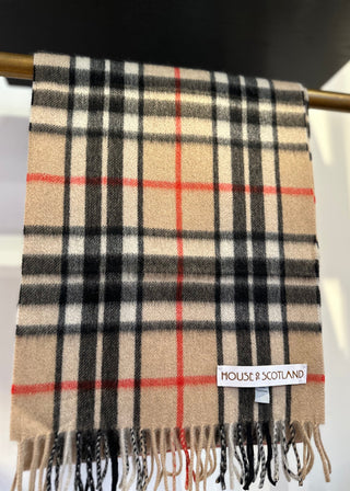 Kaschmir Tartan Schal Camel Thompson brushed quality cashmere