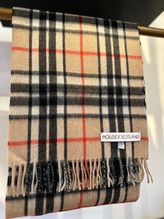 Kaschmir Tartan Schal Camel Thompson brushed quality cashmere