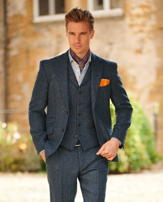 Harris Tweed® Weste blue herringbone