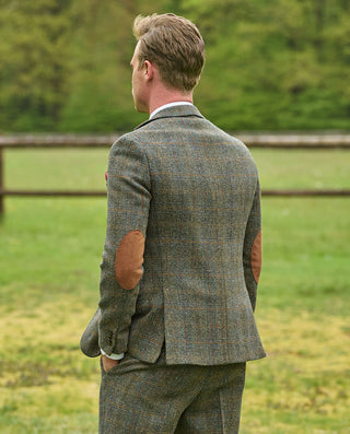Harris Tweed® Sakko oliv blue overcheck