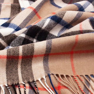 Tartan Poncho Camel Thomson