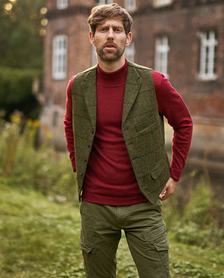 Harris Tweed Weste green overcheck