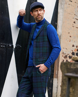 Harris Tweed Weste black watch