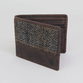 Braune Geldbörse aus Harris-Tweed