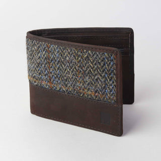 Braune Geldbörse aus Harris-Tweed